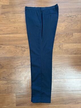 Express Wool Navy Slim Straight Dress Pants